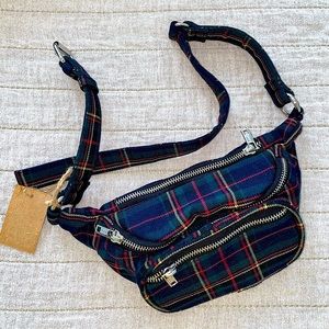 Brandy Melville red/green/black Plaid Fanny Pack